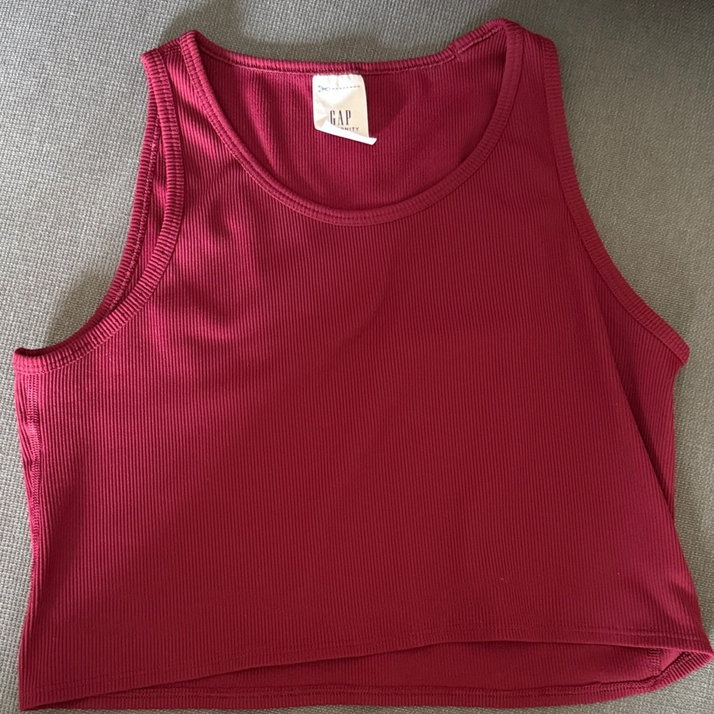 GAP Women's Burgundy Crop Top- maternity medium
